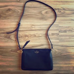 Kate Spade Triple Gusset Crossbody ~ Black